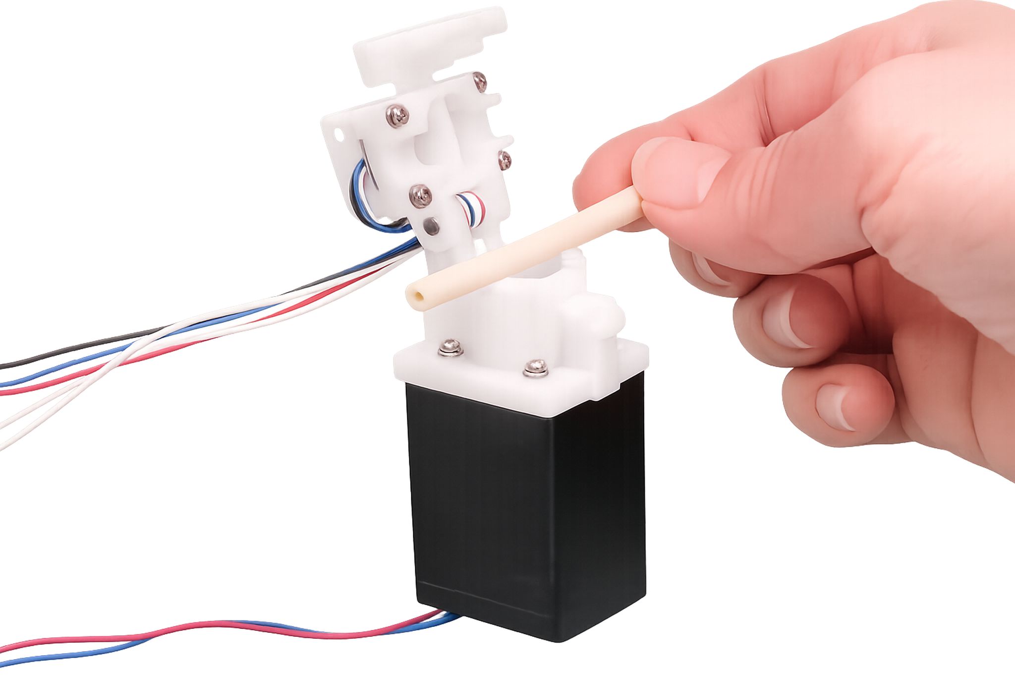 Klappbares Quetschventil geöffnet